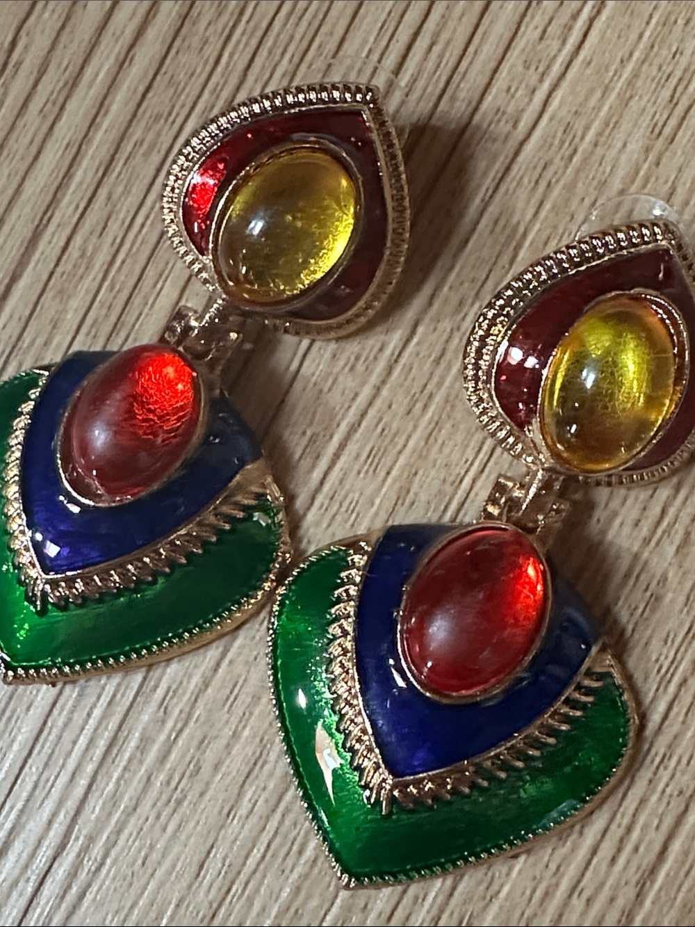 Vintage Style Multicolor Drop Earrings - Picture 6 of 7